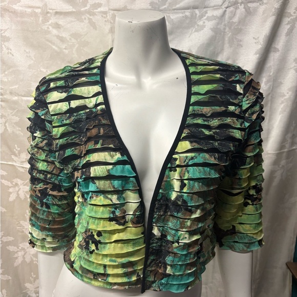 Joseph Ribkoff Multicolor Ruffled Cardigan - Picture 1 of 4